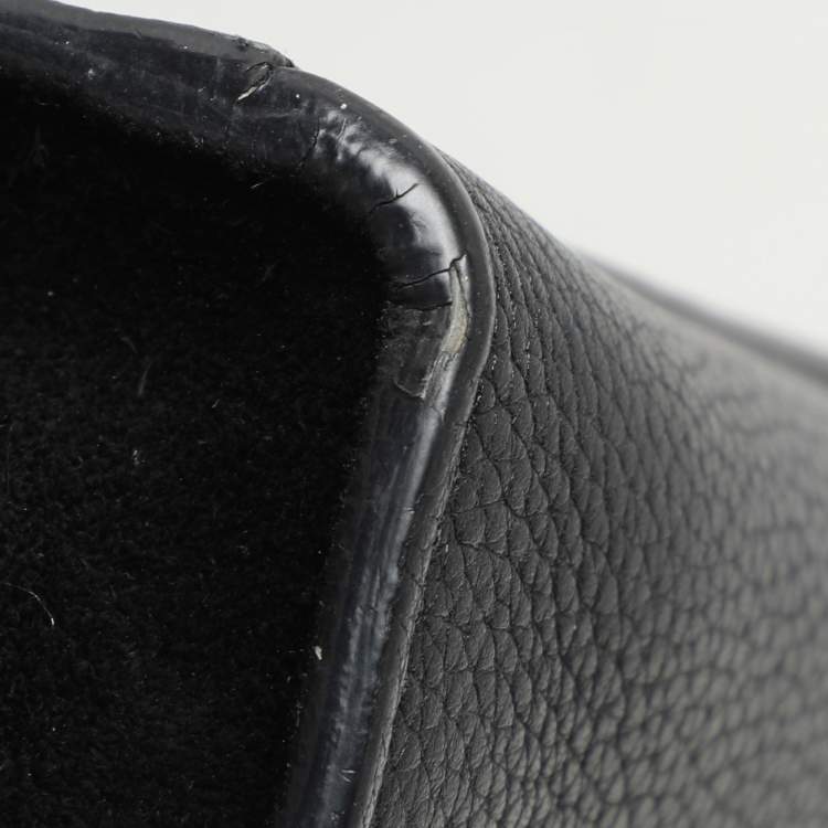Pre Owned Celine Black Leather and Suede Medium Trapeze Top Handle Bag