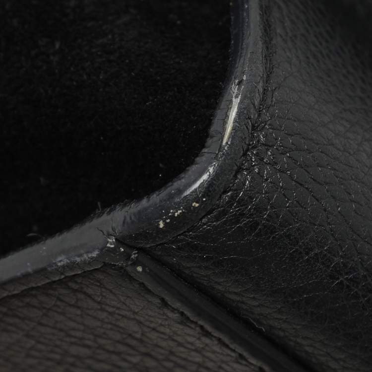 Pre Owned Celine Black Leather and Suede Medium Trapeze Top Handle Bag