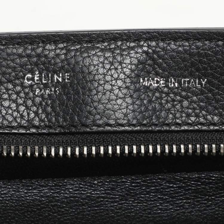 Pre Owned Celine Black Leather and Suede Medium Trapeze Top Handle Bag