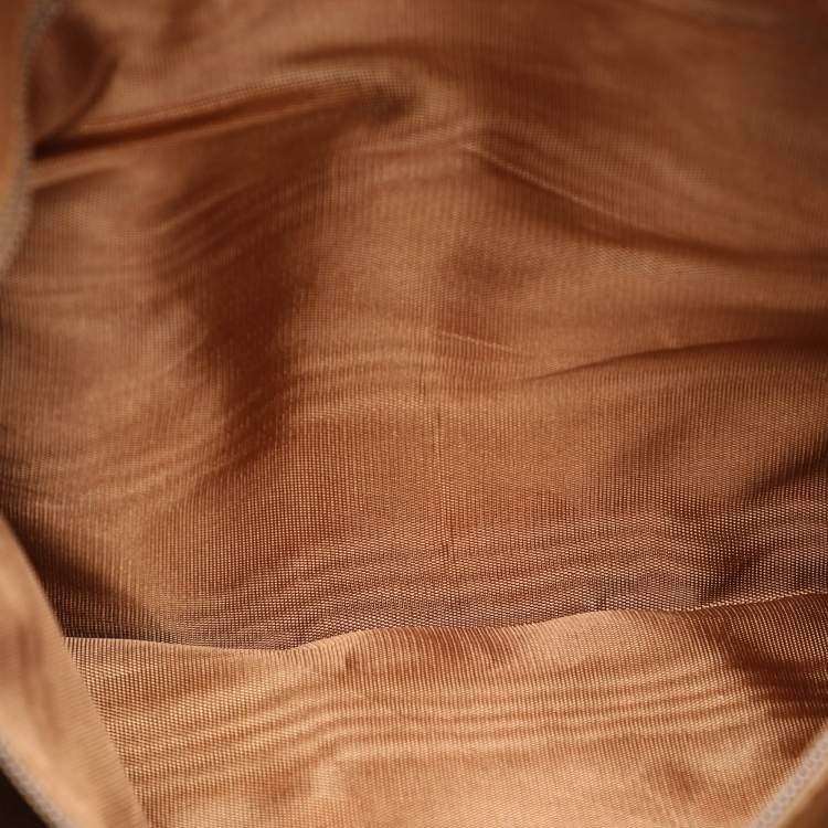 Pre Owned Celine Beige/Tan Coated Canvas Vintage Triomphe Duffel Bag