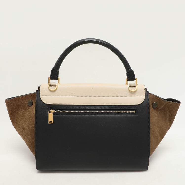 Pre Owned Celine Tricolor Leather Small Trapeze Top Handle Bag