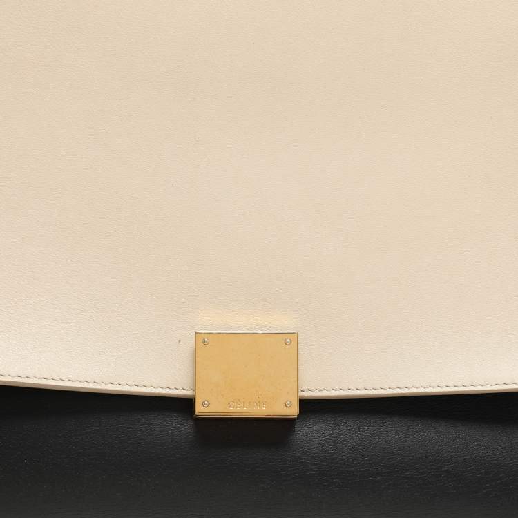 Pre Owned Celine Tricolor Leather Small Trapeze Top Handle Bag