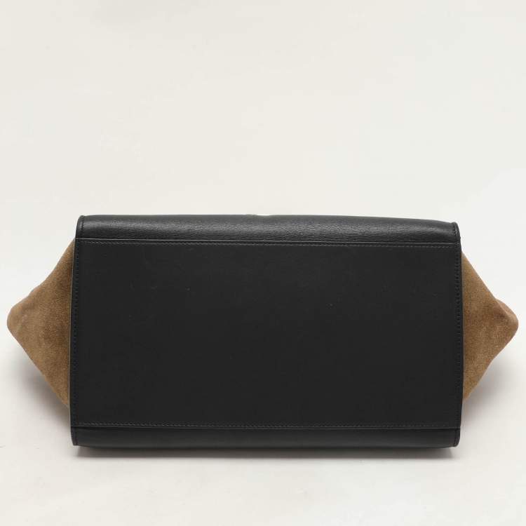 Pre Owned Celine Tricolor Leather Small Trapeze Top Handle Bag