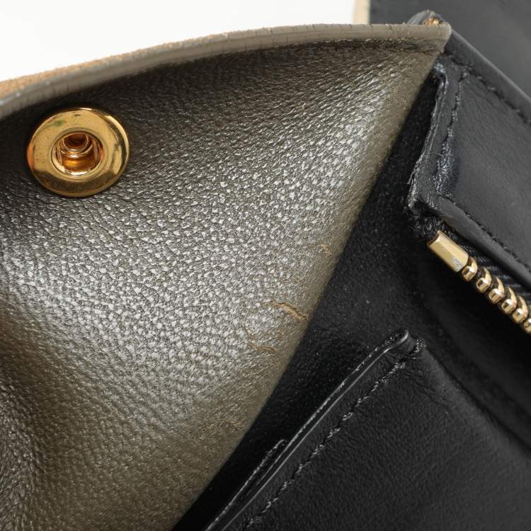 Pre Owned Celine Tricolor Leather Small Trapeze Top Handle Bag