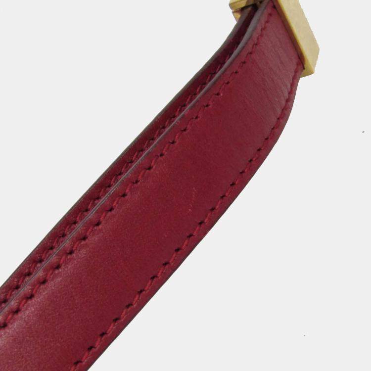 Pre Owned Celine Red Color Leather  Classic Box Medium Shoulder Bag 