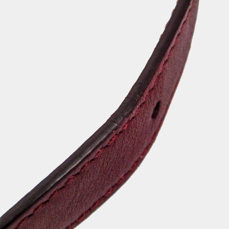 Pre Owned Celine Red Color Leather  Classic Box Medium Shoulder Bag 