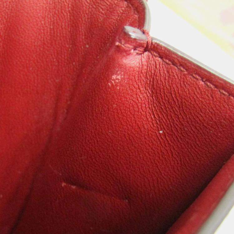 Pre Owned Celine Red Color Leather  Classic Box Medium Shoulder Bag 