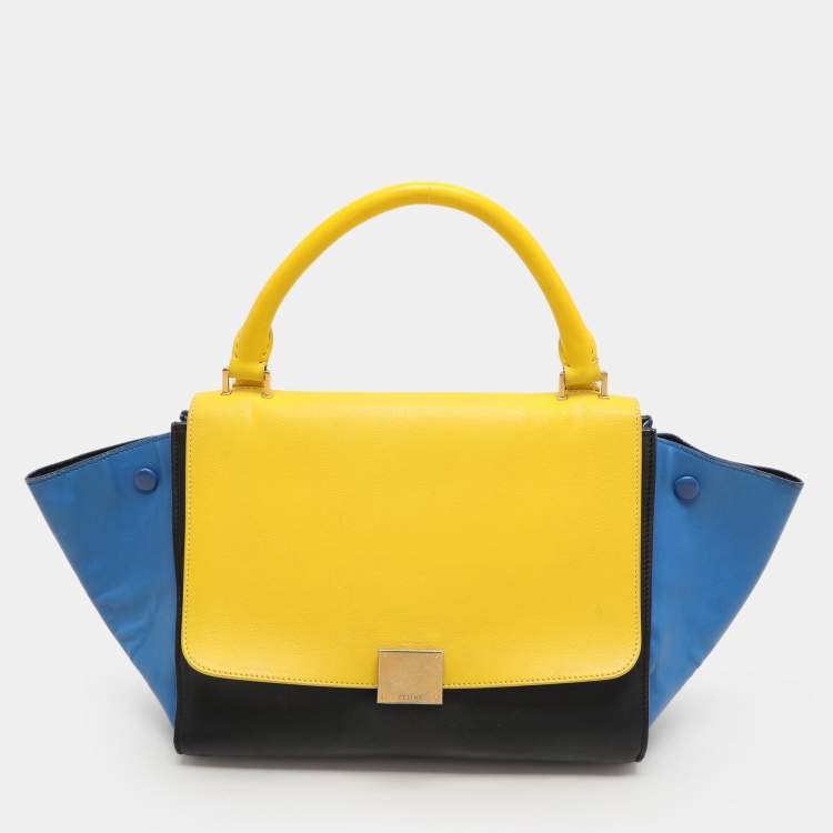 Pre Owned Celine Tricolor Leather Mini Trapeze Bag