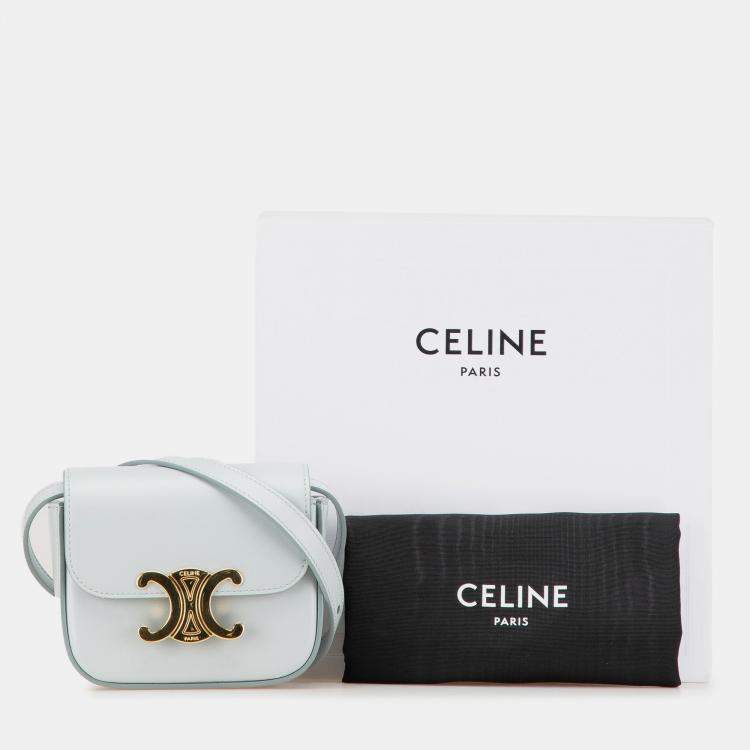 Pre Owned Celine Blue Mini Calfskin Claude Crossbody