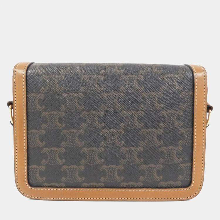 Pre Owned Celine Leather Teen Triomphe Shoulder Bag
