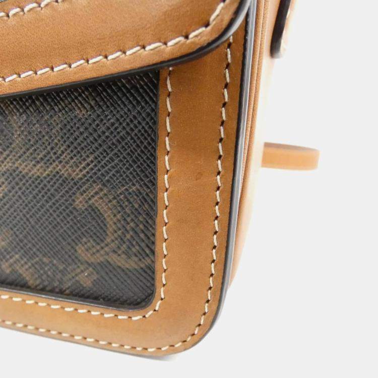 Pre Owned Celine Leather Teen Triomphe Shoulder Bag