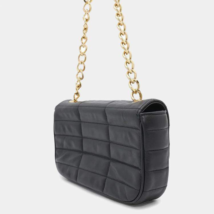 Pre Owned Celine Black Leather Mono Chrome Chain Shoulder Bag
