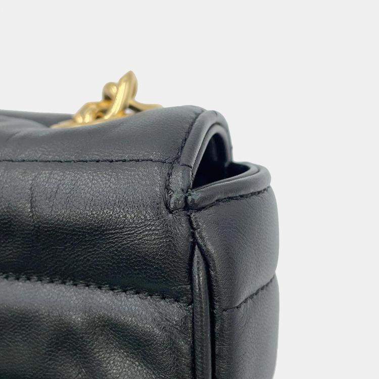 Pre Owned Celine Black Leather Mono Chrome Chain Shoulder Bag