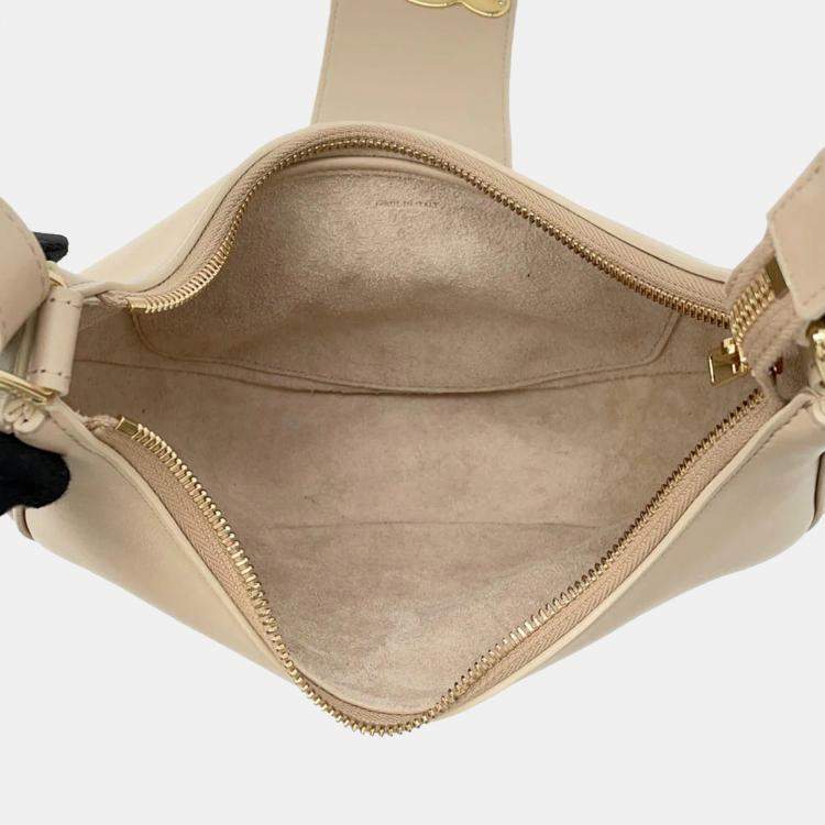 Pre Owned Celine Beige Leather Medium Ava One Shoulder Bag 