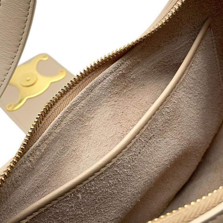 Pre Owned Celine Beige Leather Medium Ava One Shoulder Bag 