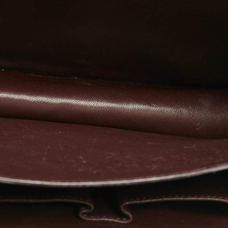 Pre Owned Celine Burgundy Python Medium Classic Box Shoulder Bag