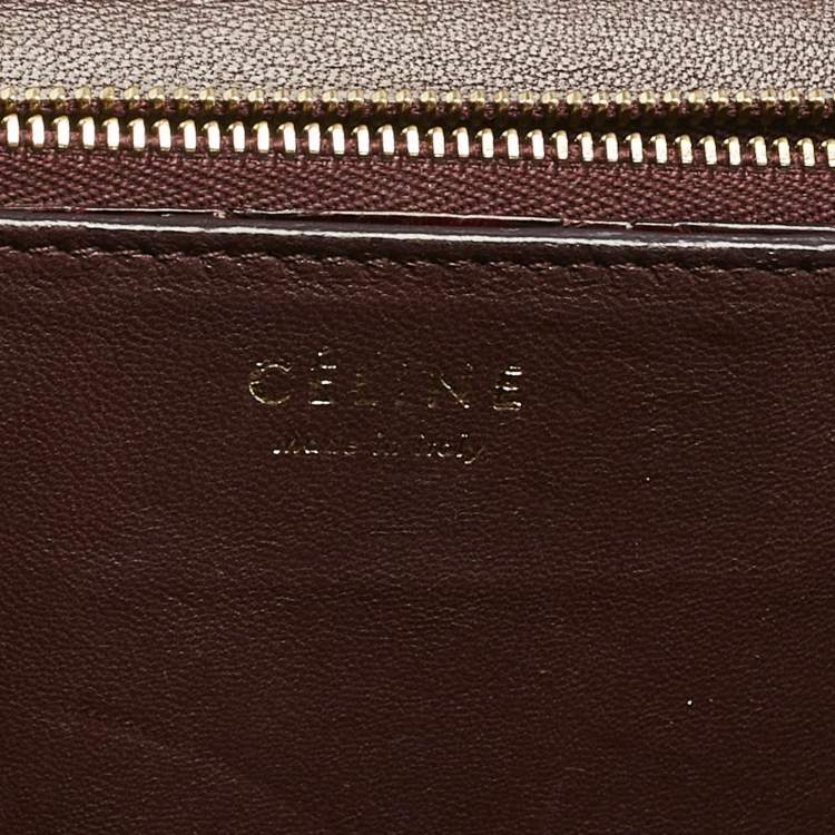 Pre Owned Celine Burgundy Python Medium Classic Box Shoulder Bag