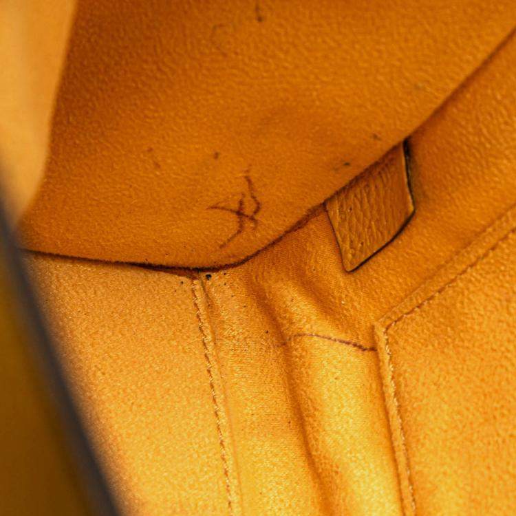 Pre Owned Celine Yellow Nano Leather Luggage Tote