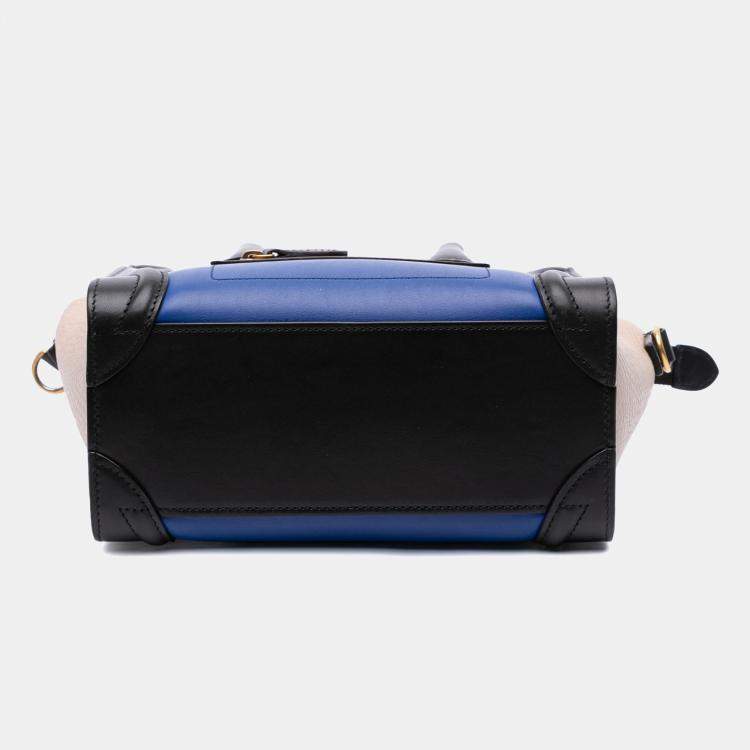 Pre Owned Celine Tricolor Leather Nano Luggage Tote