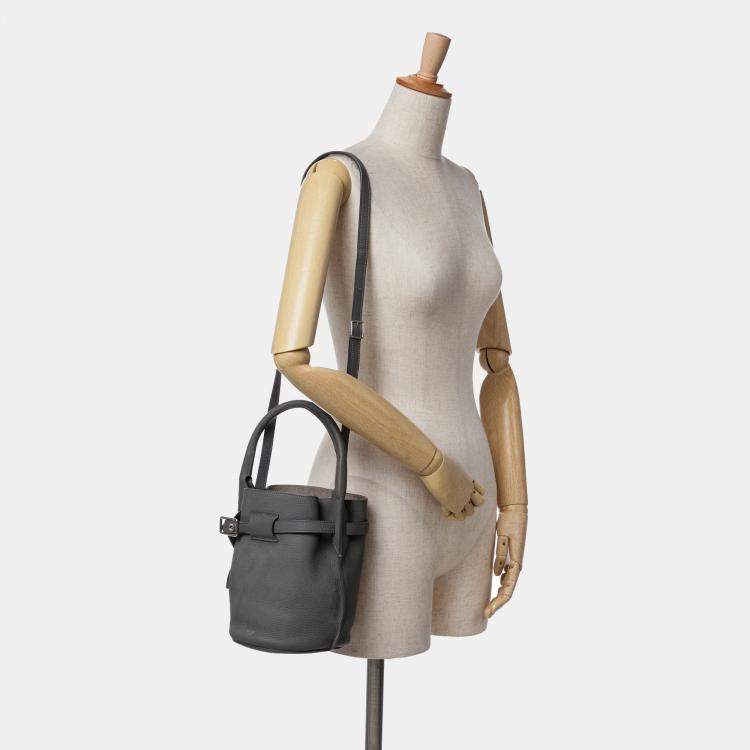 Pre Owned Celine Grey Nano Leather Big Bucket Bag