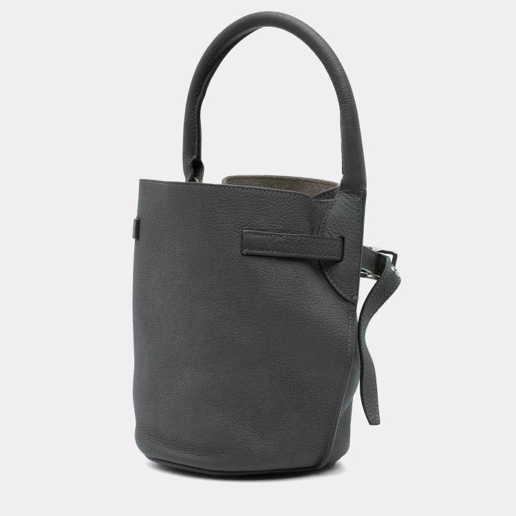 Pre Owned Celine Grey Nano Leather Big Bucket Bag