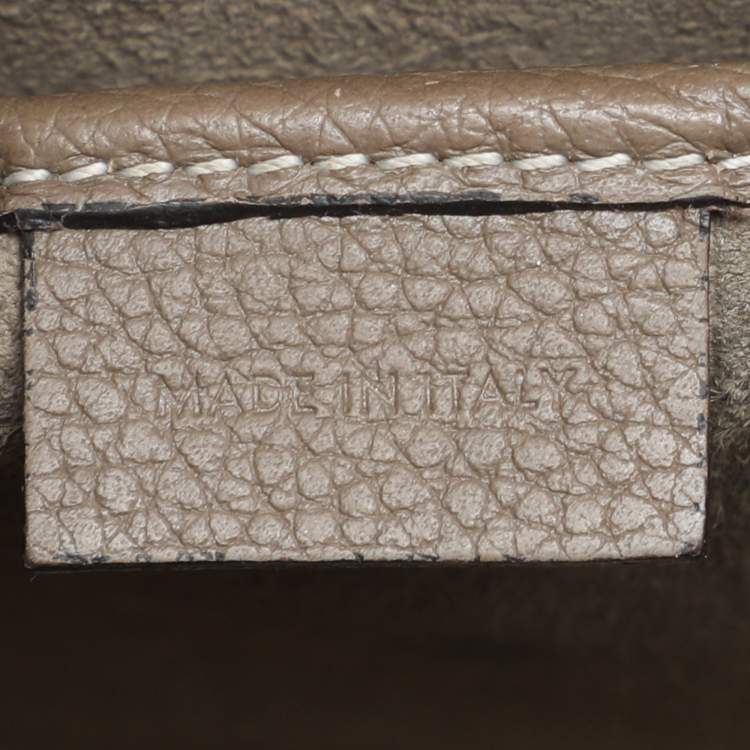 Pre Owned Celine Taupe Leather Nano Luggage Tote