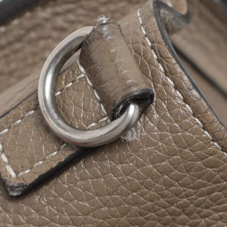Pre Owned Celine Taupe Leather Nano Luggage Tote