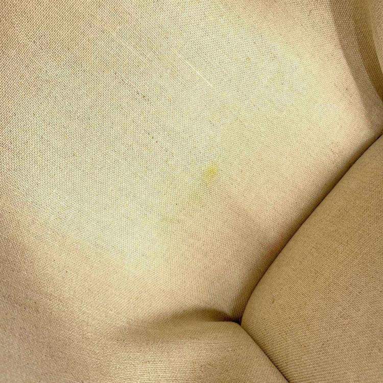 Pre Owned Celine White Tan Canvas Leather Triomphe Cabas Large Tote Bag