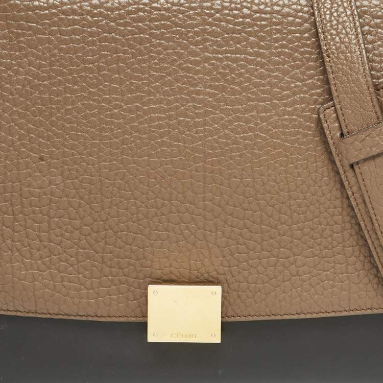 Pre Owned Celine Tricolor Leather Small Trapeze Top Handle Bag