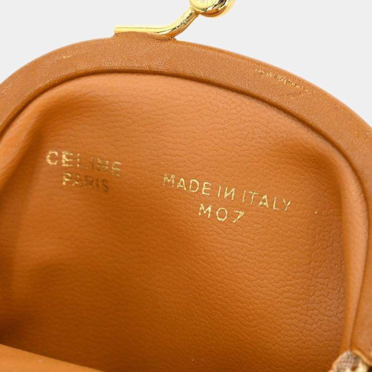 Pre Owned Celine White Coated Canvas Small Macadam Coin Purse Wallet