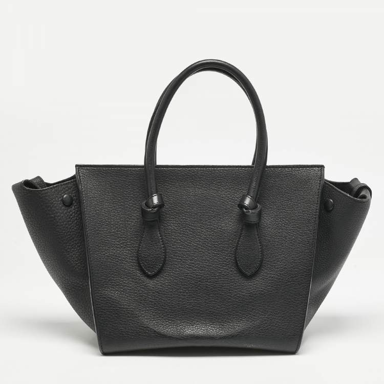 Pre Owned Celine Black Leather Mini Tie Tote