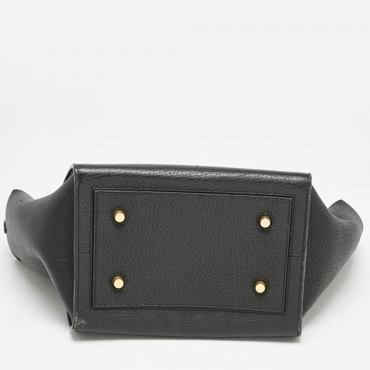 Pre Owned Celine Black Leather Mini Tie Tote