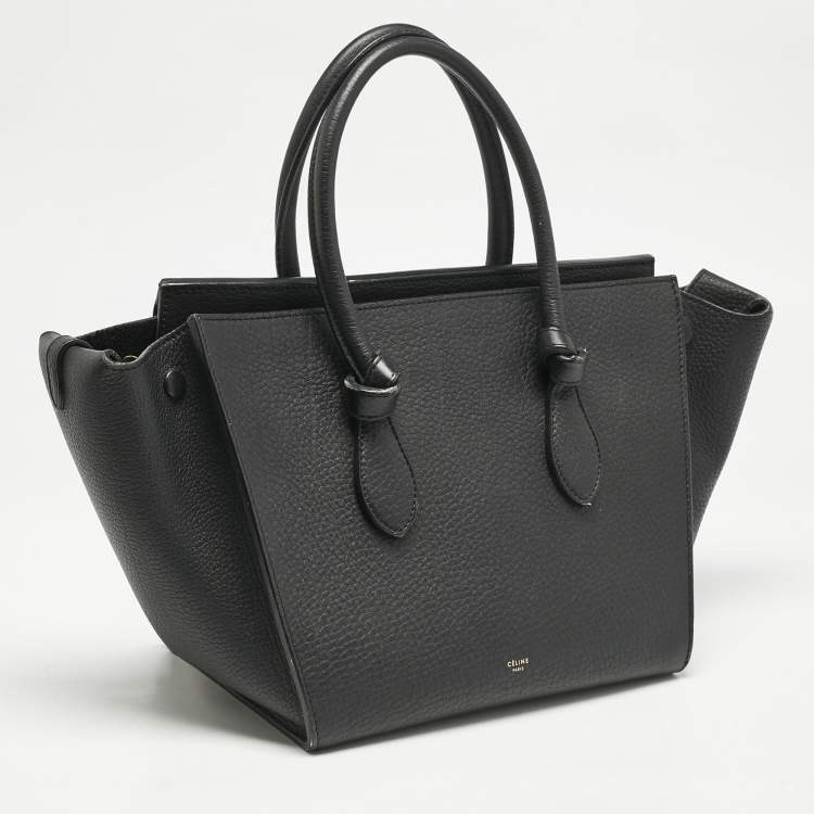 Pre Owned Celine Black Leather Mini Tie Tote