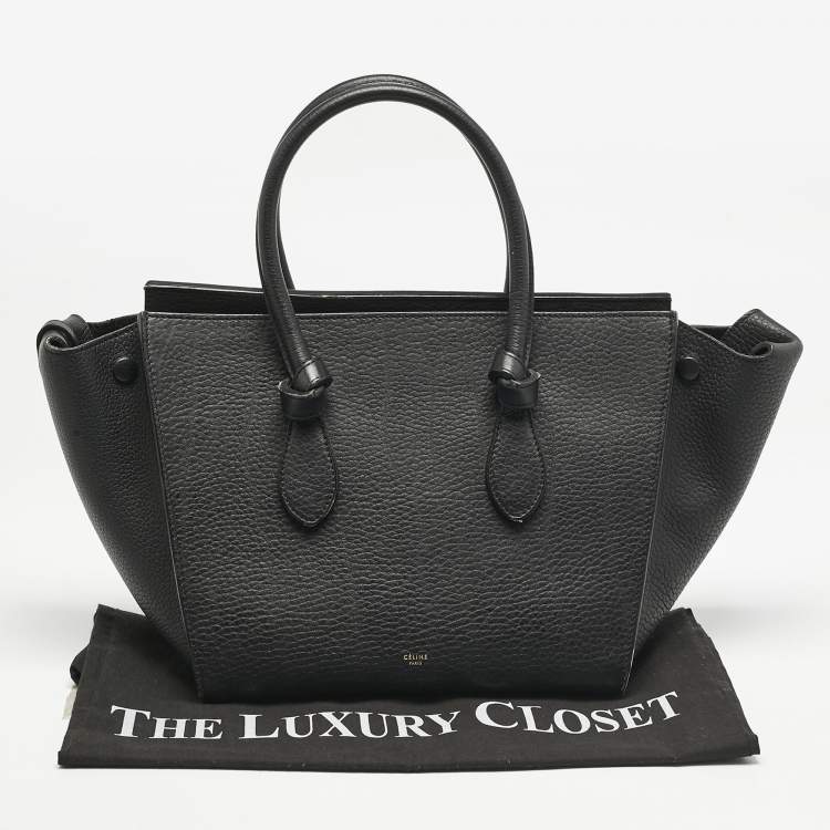 Pre Owned Celine Black Leather Mini Tie Tote