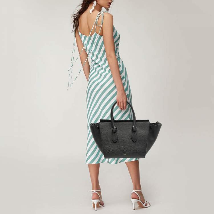 Pre Owned Celine Black Leather Mini Tie Tote