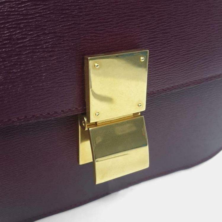 Pre Owned Celine Purple Classic Leather Box Bag