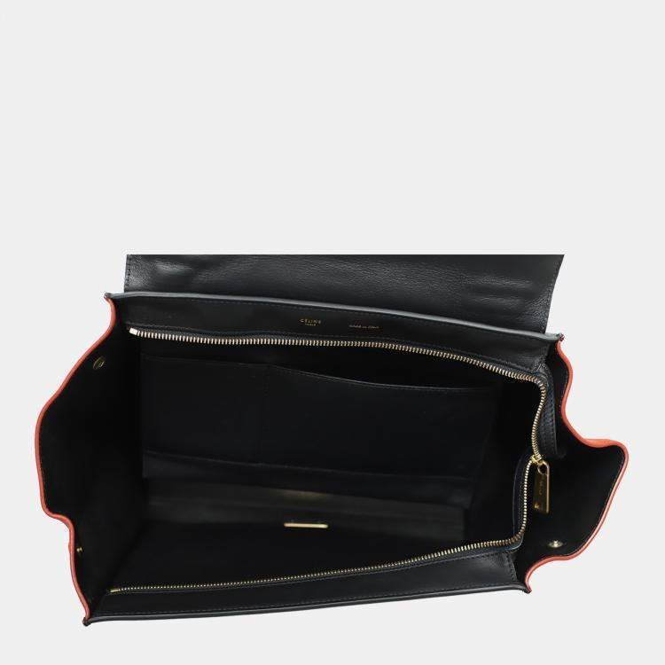 Pre Owned Celine Multicolor Python Trapeze Tote Bag