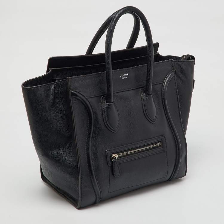 Pre Owned Celine Black Leather Mini Luggage Tote