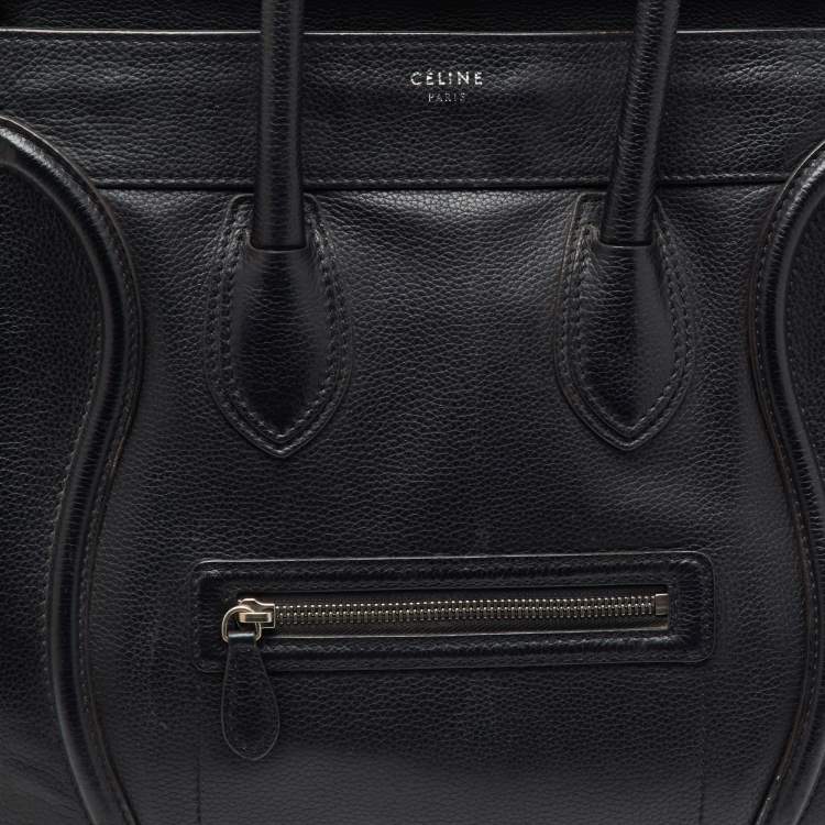 Pre Owned Celine Black Leather Mini Luggage Tote