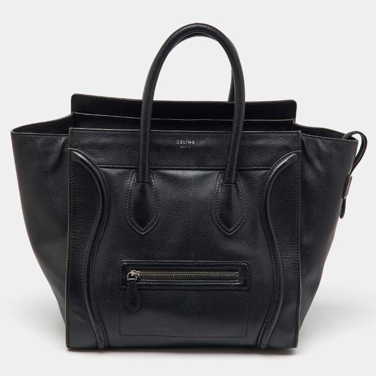 Pre Owned Celine Black Leather Mini Luggage Tote