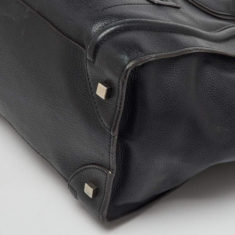Pre Owned Celine Black Leather Mini Luggage Tote