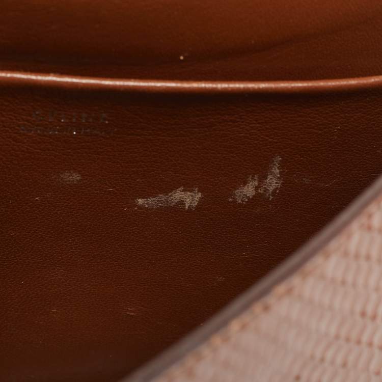 Pre Owned Celine Brown Python Small Trotteur Crossbody Bag