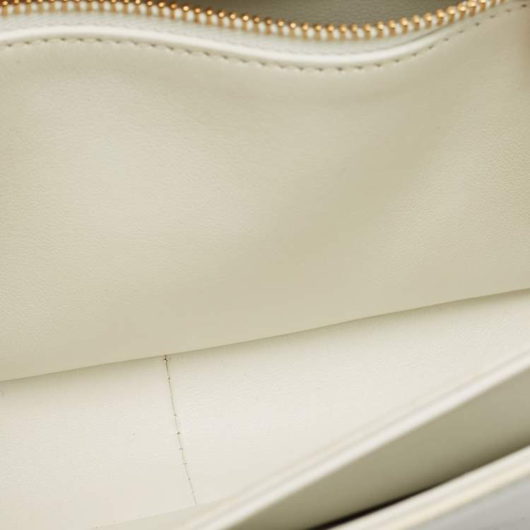 Pre Owned Celine White Leather Teen Triomphe Shoulder Bag