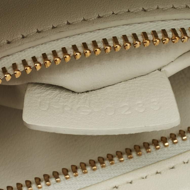 Pre Owned Celine White Leather Teen Triomphe Shoulder Bag