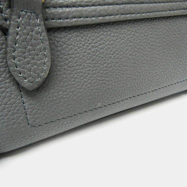 Pre Owned Celine Luggage Nano Gray Leather Top Handle Bag