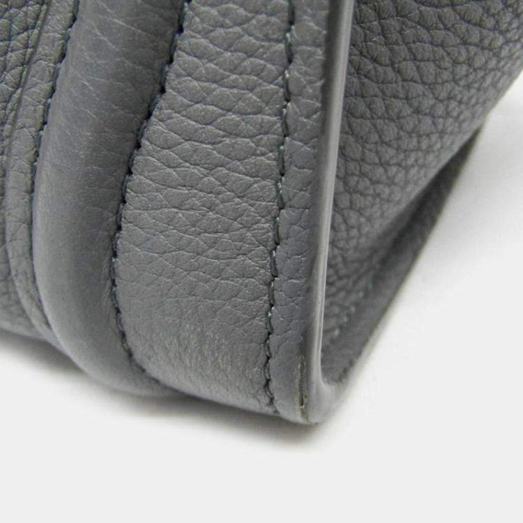 Pre Owned Celine Luggage Nano Gray Leather Top Handle Bag