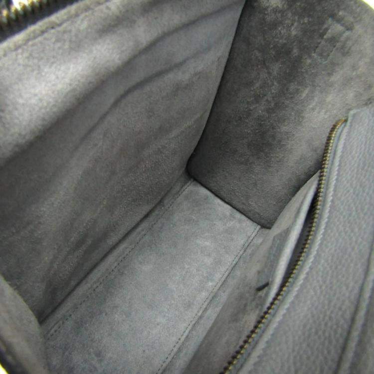 Pre Owned Celine Luggage Nano Gray Leather Top Handle Bag