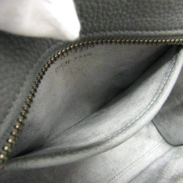 Pre Owned Celine Luggage Nano Gray Leather Top Handle Bag