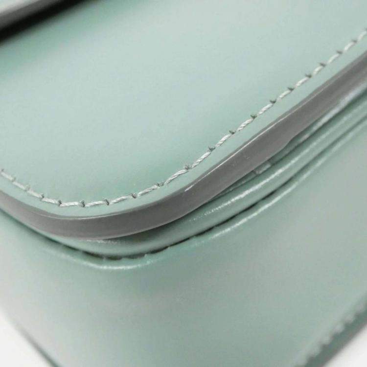 Pre Owned Celine Teen Triomphe Green Leather Handbag