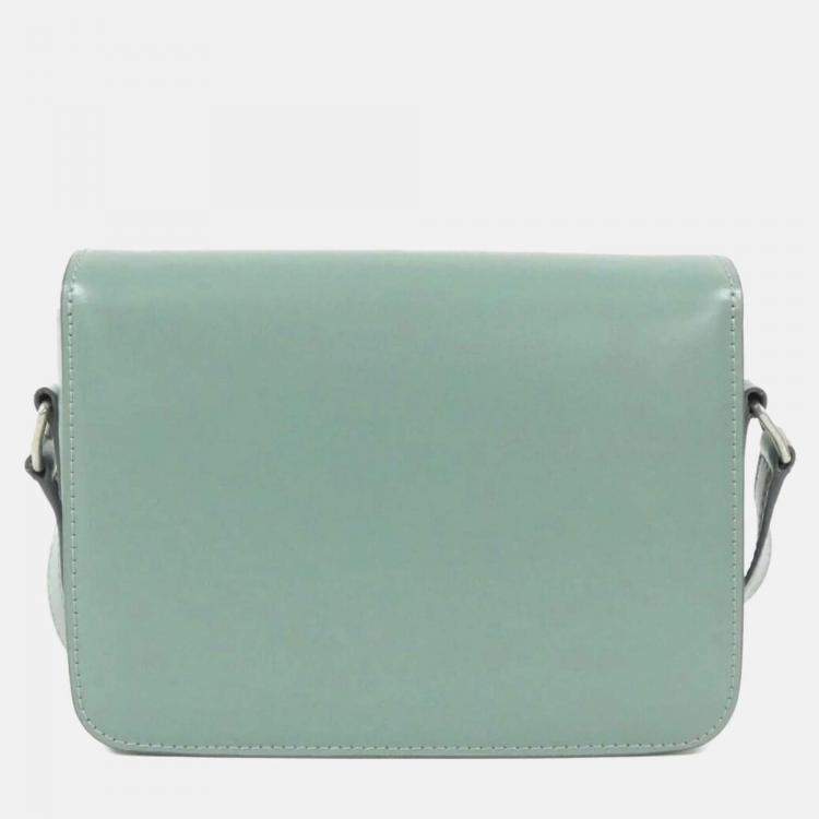 Pre Owned Celine Teen Triomphe Green Leather Handbag